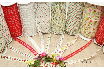 Mix Pack Elastic (MPE 14) 10 meters, Fold over elastic, Christmas
